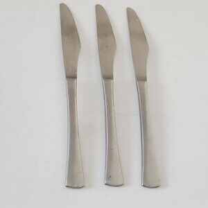 3 Vintage Stainless Steel Dinner Steak Knives One-Piece Japan Serrated Edge